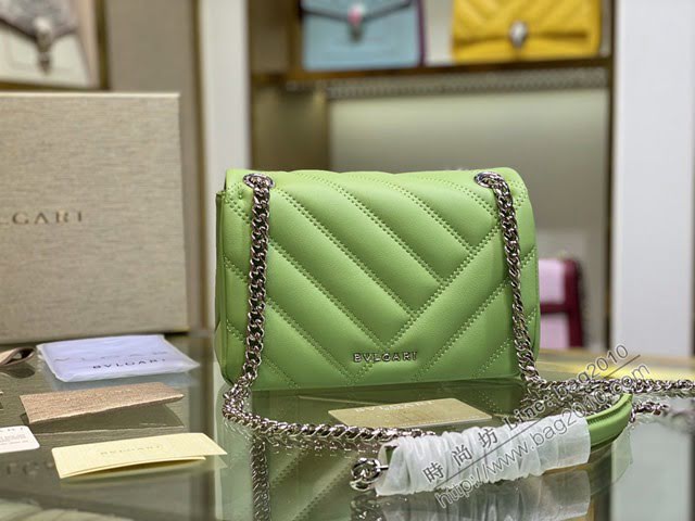 Bvlgari女包 寶格麗新色牛油果綠 新品Serpenti Cabocho肩包 287993  fyd1463
